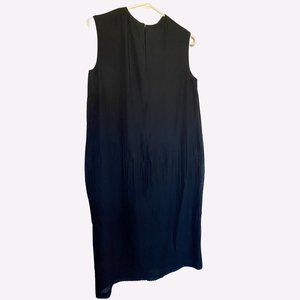 Vintage Black Pleated Sleeveless Dress, Size 14